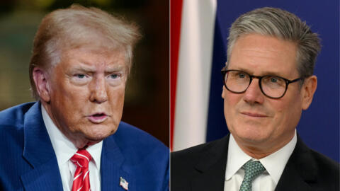 صورة مركبة لرئيس وزراء بريطانيا كير ستارمر والرئيس الأمريكي المنتخب دونالد ترامب