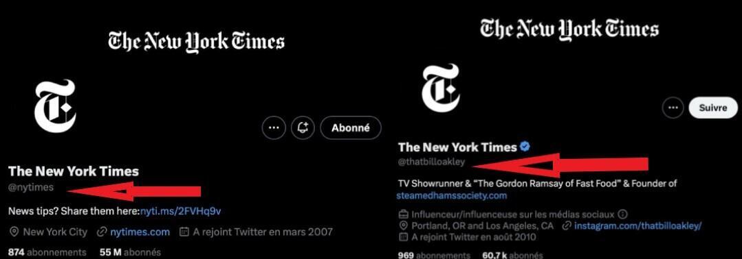 قام منتج تلفزيوني بتوثيق حساب تويتر باسم صحيفة "نيويورك تايمز" بعد سحب إيلون ماسك شارة التوثيق من حساي الصحيفة العريقة
