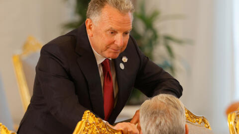 US Special Envoy to the Middle East Steve Witkoff arrives for a signing ceremony at the Royal Palace in Doha on May 14, 2025.