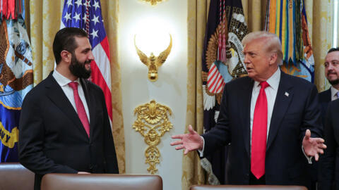 لقاء الرئيس الأمريكي دونالد ترامب والرئيس السوري الانتقالي أحمد الشرع في البيت الأبيض، واشنطن (10/11/2025)